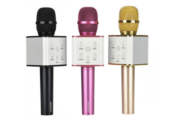 1652634541_bluetooth-mikrofon-dlya.jpg Bluetooth-мікрофон для караоке Q7 Блютуз мікро + ЧОХОЛ Чорний - Зображення 6