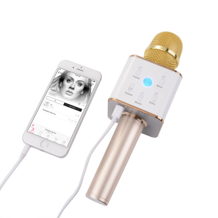 1652634565_bluetooth-mikrofon-dlya.jpg Bluetooth-мікрофон для караоке Q7 Блютуз мікро + ЧОХОЛ Чорний - Зображення 10
