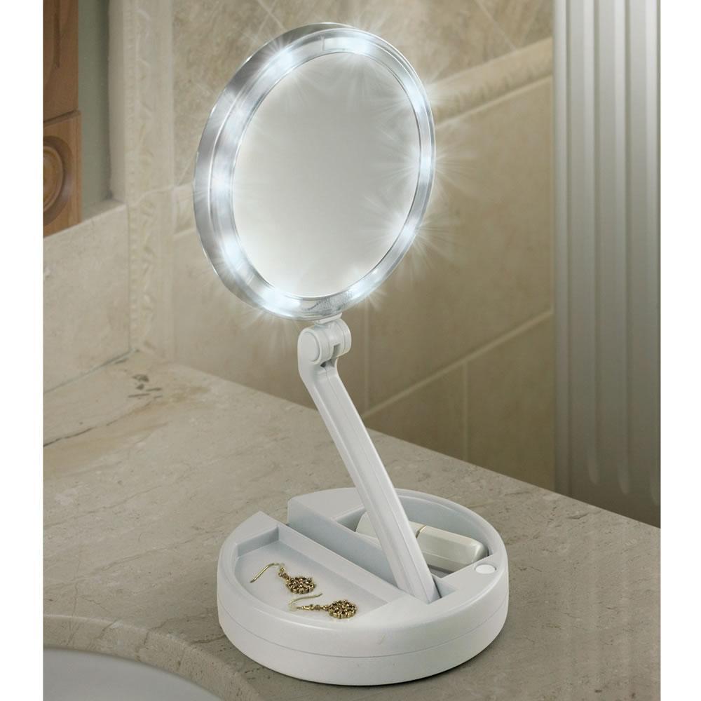 1853482485_skladnoe-zerkalo-dlya.jpg Складане дзеркало для макіяжу з Led-підсвіткою My Fold Away Mirror - Зображення 1