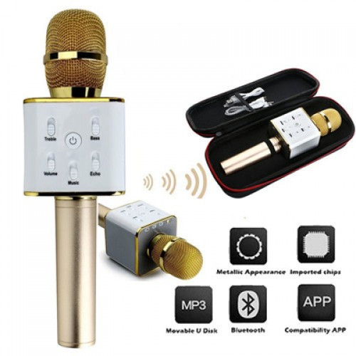 1853485598_bluetooth-mikrofon-dlya Bluetooth-мікрофон для караоке Q7 Блютуз мікро + ЧЕХОЛ - Зображення 7