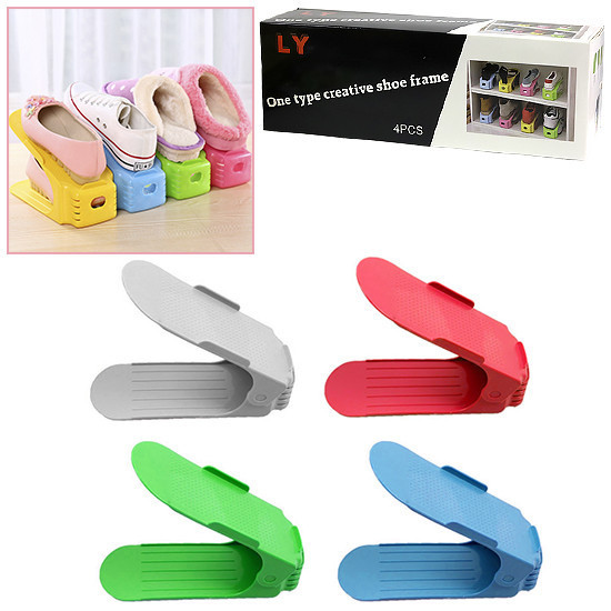 1853501415_4-v-1 4 в 1 Подвійні підставки для взуття Double Shoe Racks LY-500, органайзери для взуття — Комплект 4 шт. - Зображення 3