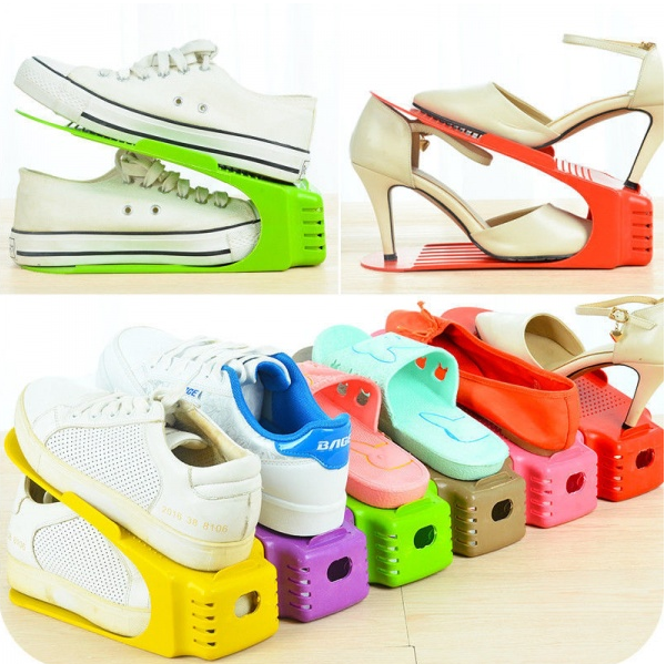 1853501430_4-v-1 4 в 1 Подвійні підставки для взуття Double Shoe Racks LY-500, органайзери для взуття — Комплект 4 шт. - Зображення 8