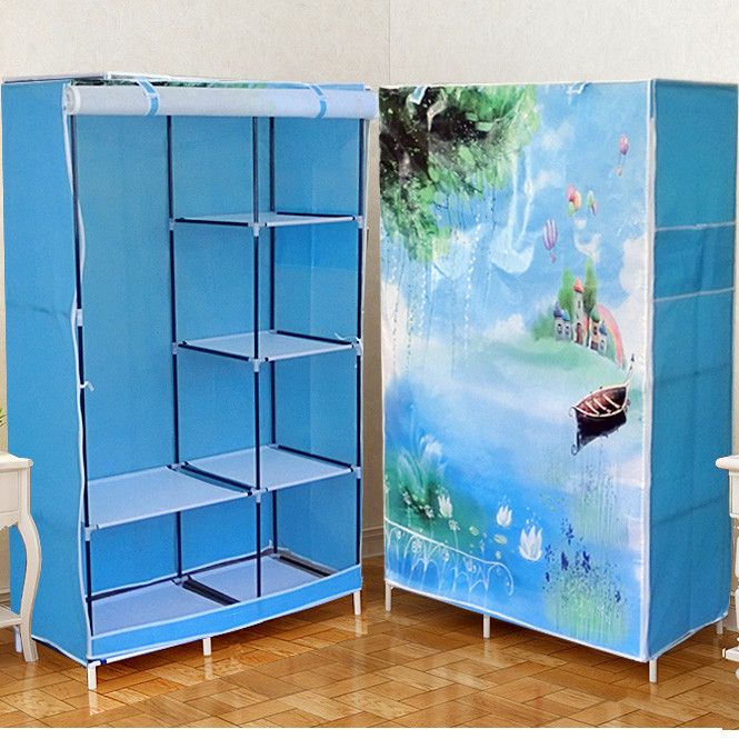 2339223113_tkanevyj-shkaf-skladnoj Тканинна шафа складана STORAGE WARDROBE KM-105 на 2 секції (106х45х170 см), органайзер для одягу - Зображення 3