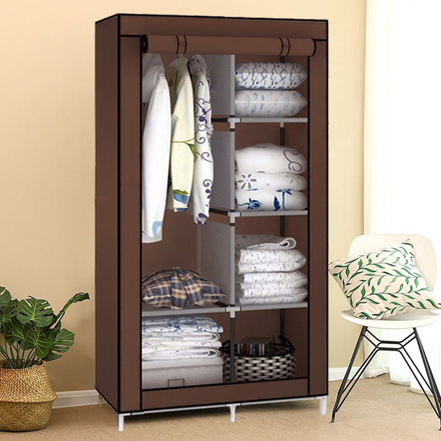 2339223114_tkanevyj-shkaf-skladnoj Тканинна шафа складана STORAGE WARDROBE KM-105 на 2 секції (106х45х170 см), органайзер для одягу - Зображення 4