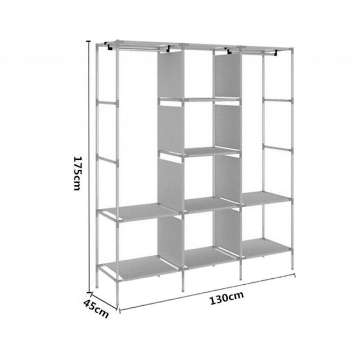 2579550728_skladnoj-karkasnyj-tkanevyj Складана каркасна тканинна шафа Storage Wardrobe 88130, шафа на три секції 130*45*175 - Зображення 5