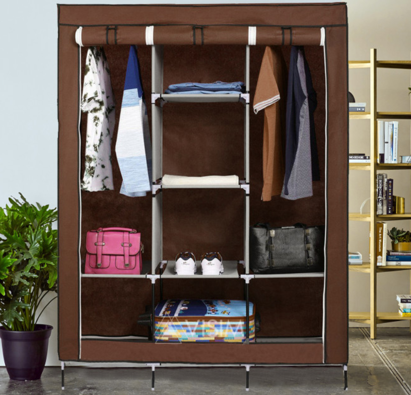 2579550852_skladnoj-karkasnyj-tkanevyj Складана каркасна тканинна шафа Storage Wardrobe 88130, шафа на три секції 130*45*175 - Зображення 1