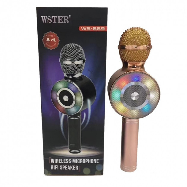 2706880681_karaoke-mikrofon-wster Бездротовий караоке-мікрофон Wster із вбудованим динаміком - Зображення 3