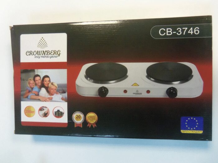 2725962917_dvuhkonforochnaya-elektroplita-diskovaya Двоконфорочна електроплита дискова настільна електрична  Crownberg 2000W - Зображення 5