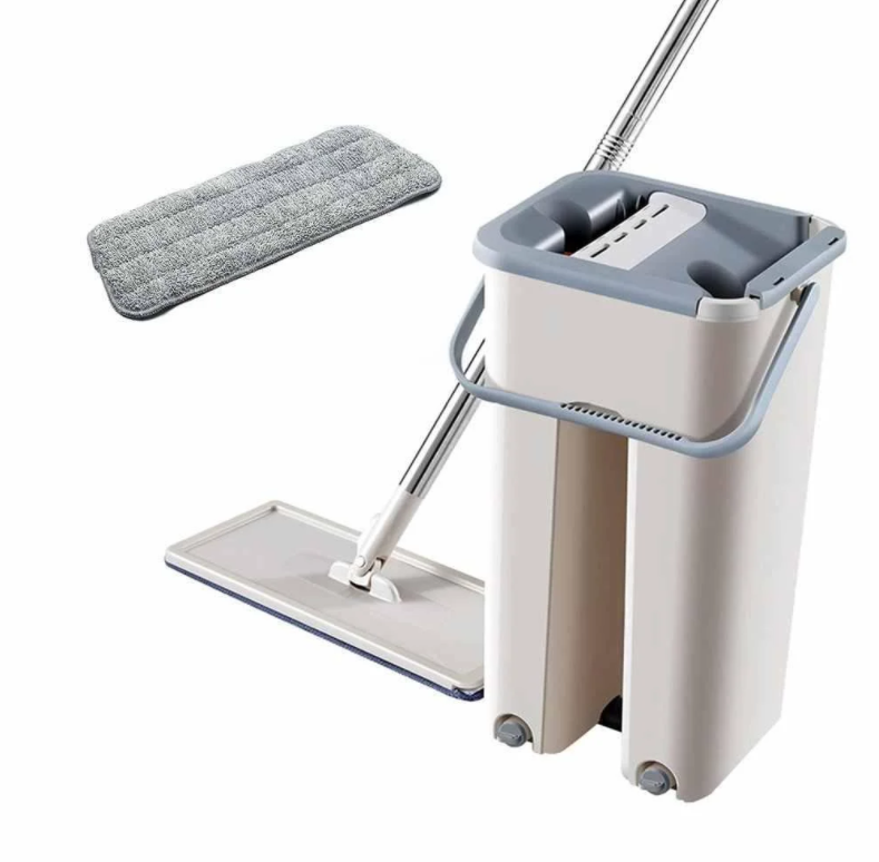 2886262666_shvabra-i-vedro Швабра та Відро Велике Scratch Cleaning Mop зі складаною ручкою та системою віджимання, дві насадки мікрофібри - Image 1