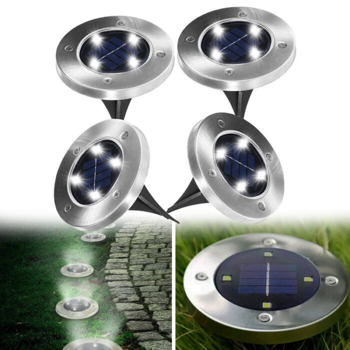 3170243673_ulichnyj-svetilnik-na Вуличний світильник на сонячній батареї Solar Disk 8led-dm8 — садовий ліхтар - Зображення 2