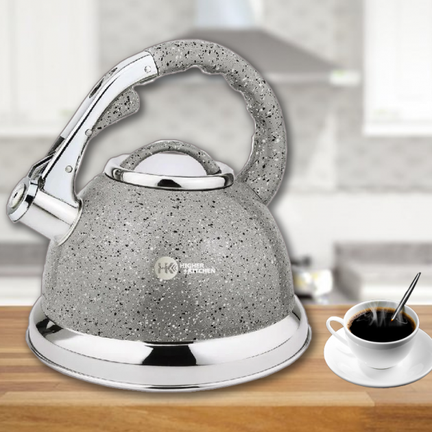 3235530312_chajnik-so-svistkom Чайник зі свистком гранітний HIGHER+KITCHEN ZP-021 3.5 л - Зображення 2