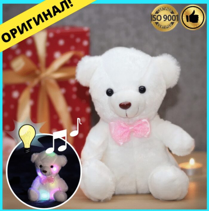 3353619225_plyushevyj-myagkij-mishka Плюшевий м'який ведмедик, подарунок іграшка ведмедик Білий - Зображення 2
