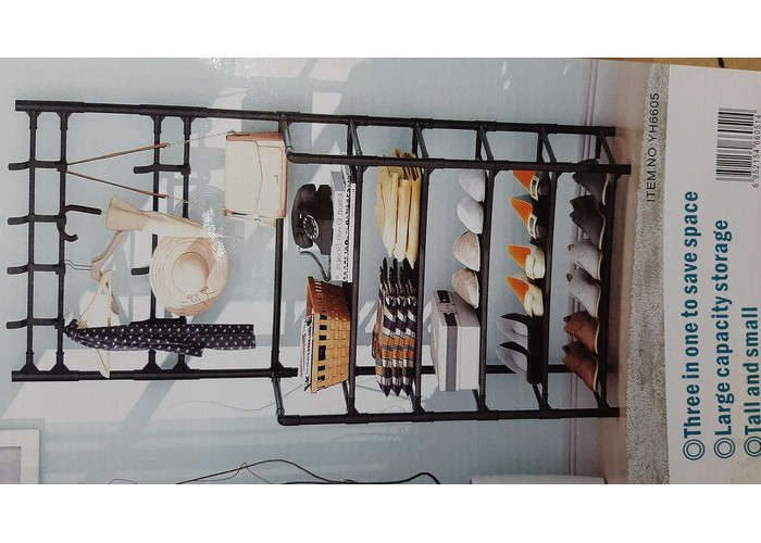 3421943590_universalnaya-veshalka-dlya Універсальний вішак для одягу New simple floor clothes rack size 60X29.5X151 см Чорний - Image 5