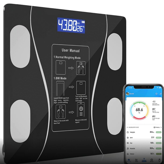 3586598531_napolnye-umnye-fitnes Підлогові розумні фітнес-ваги Bluetooth до 180 кг A-8003/Смарт ваги з застосунком - Зображення 2